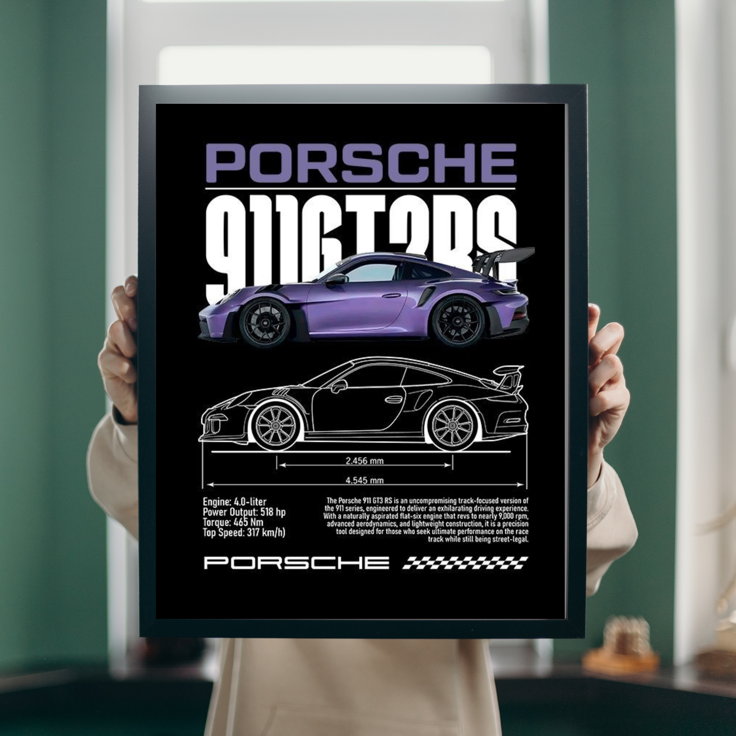 Porsche 911 GT3 RS Blueprint Frame