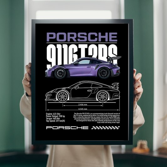 Porsche 911 GT3 RS Blueprint Frame
