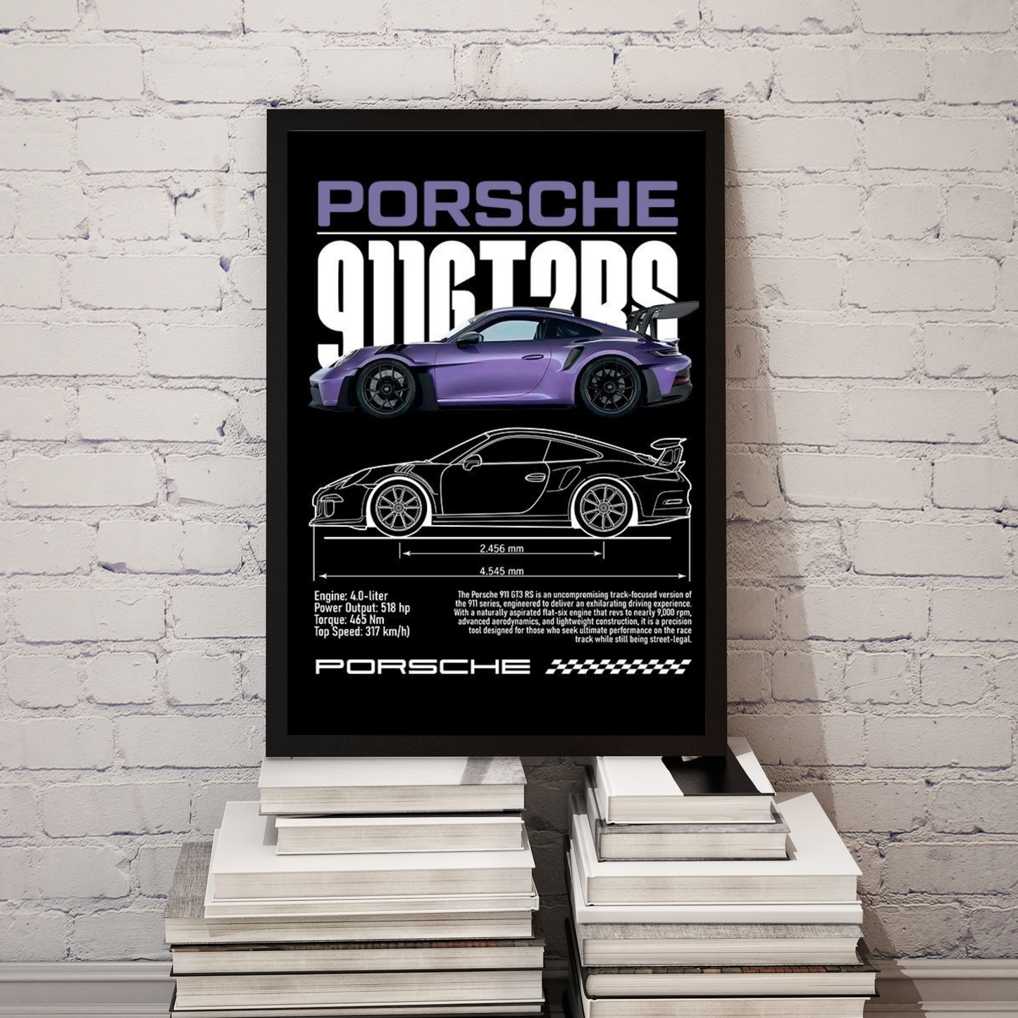 Porsche 911 GT3 RS Blueprint Frame